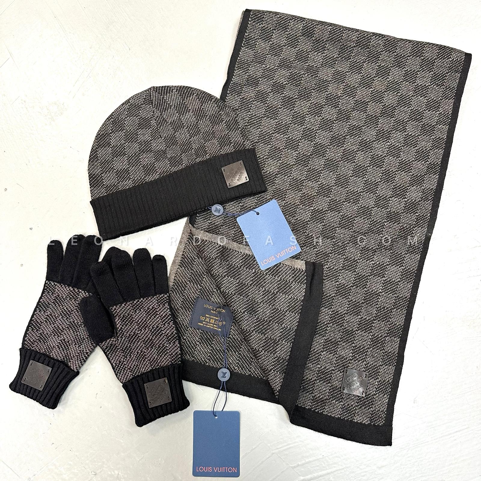 LV Sjaal Muts & Handschoenen Set Black – Leonardo Fashion – We the
