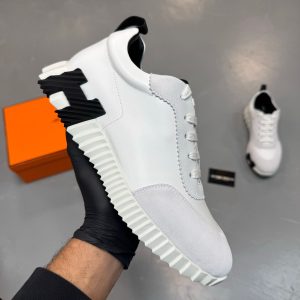 Hermes Bouncing Sneakers White Black Logo