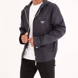 Prada Logo Fit Fall Jacket Navy Blue