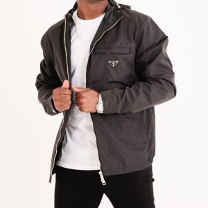 Prada Logo Fit Fall Jacket Black