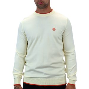Hermes Logo Fit Sweater Broken White