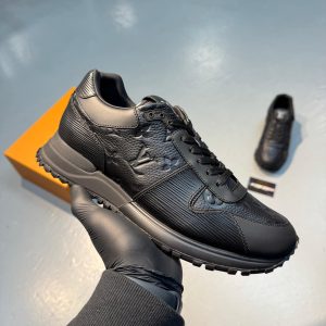 LV Run Away Sneaker Leather Black On Black